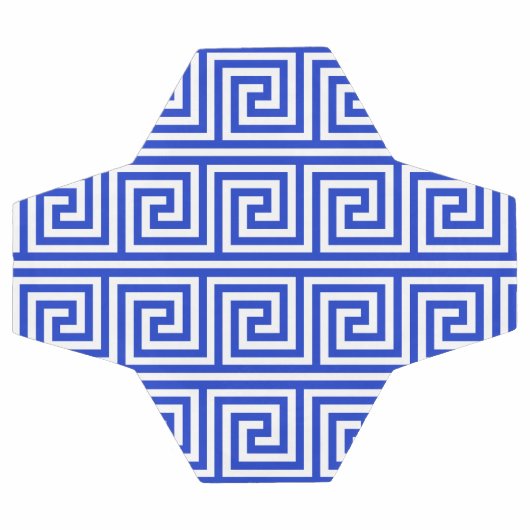 Grieks Meander Key Squares Patroon Blauw Voetbal (Enkel)