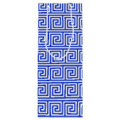 Grieks Meander Key Squares Patroon Blauw Wijn Cadeautas (Achterkant)
