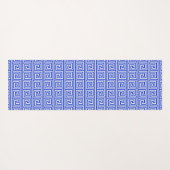 Grieks Meander Key Squares Patroon Blauw Yogamat (Achterkant (horizontaal))