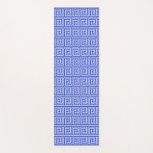 Grieks Meander Key Squares Patroon Blauw Yogamat (Voorkant)