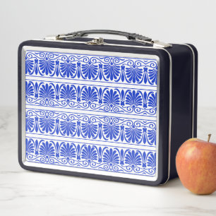 Grieks Mediterraan Arabesk patroon blauw