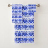 Grieks Mediterraan Arabesk patroon blauw Bad Handdoek (Insitu)