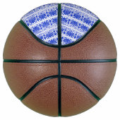 Grieks Mediterraan Arabesk patroon blauw Basketbal (Rechts)