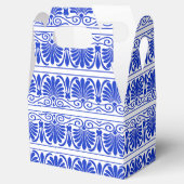Grieks Mediterraan Arabesk patroon blauw Bedankdoosjes (Geopend)