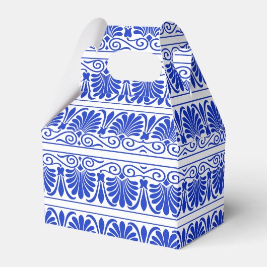 Grieks Mediterraan Arabesk patroon blauw Bedankdoosjes (Voorkant Zijde)