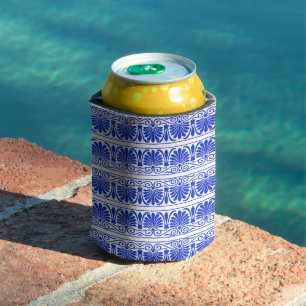 Grieks Mediterraan Arabesk patroon blauw Blikjeskoeler
