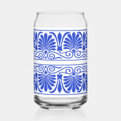 Grieks Mediterraan Arabesk patroon blauw Blikvorm Glas (Voorkant)