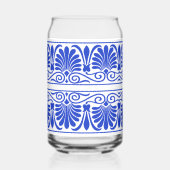 Grieks Mediterraan Arabesk patroon blauw Blikvorm Glas (Achterkant)