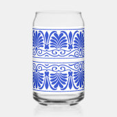 Grieks Mediterraan Arabesk patroon blauw Blikvorm Glas (Rechts)