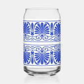 Grieks Mediterraan Arabesk patroon blauw Blikvorm Glas (Links)
