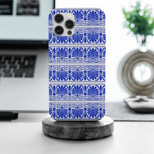 Grieks Mediterraan Arabesk patroon blauw Case-Mate iPhone Case