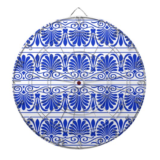 Grieks Mediterraan Arabesk patroon blauw Dartbord (Voorkant)