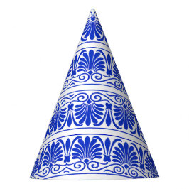 Grieks Mediterraan Arabesk patroon blauw Feesthoedjes