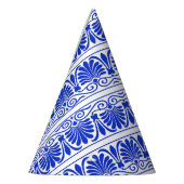 Grieks Mediterraan Arabesk patroon blauw Feesthoedjes (Links)