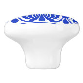Grieks Mediterraan Arabesk patroon blauw Keramische Knop (Zijkant)