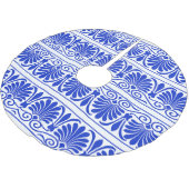 Grieks Mediterraan Arabesk patroon blauw Kerstboom Rok (Gekanteld)