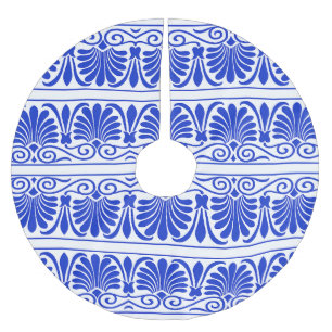 Grieks Mediterraan Arabesk patroon blauw Kerstboom Rok