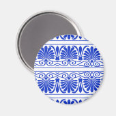 Grieks Mediterraan Arabesk patroon blauw Magneet (Voorkant / Achterkant)