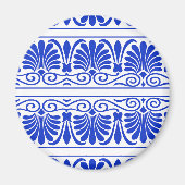Grieks Mediterraan Arabesk patroon blauw Magneet (Voorkant)