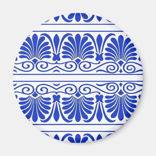 Grieks Mediterraan Arabesk patroon blauw Magneet (Voorkant)