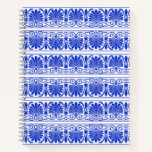 Grieks Mediterraan Arabesk patroon blauw Notitieboek (Voorkant)