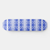 Grieks Mediterraan Arabesk patroon blauw Persoonlijk Skateboard (Horizontaal)