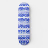 Grieks Mediterraan Arabesk patroon blauw Persoonlijk Skateboard (Voorkant)