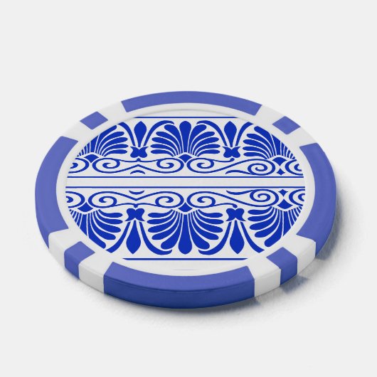 Grieks Mediterraan Arabesk patroon blauw Poker Chips (Enkel)