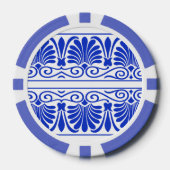 Grieks Mediterraan Arabesk patroon blauw Poker Chips (Voorkant)