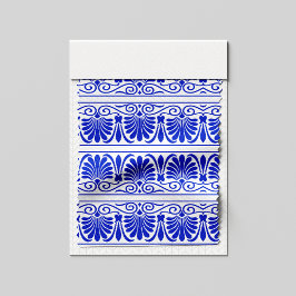 Grieks Mediterraan Arabesk patroon blauw Stof