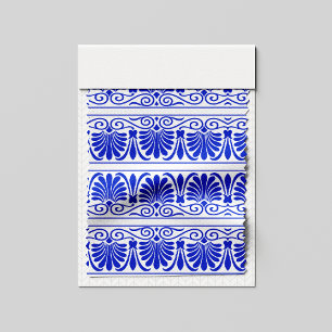 Grieks Mediterraan Arabesk patroon blauw Stof