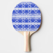 Grieks Mediterraan Arabesk patroon blauw Tafeltennisbatje (Voorkant)