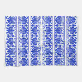 Grieks Mediterraan Arabesk patroon blauw Theedoek (Horizontaal)