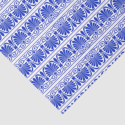 Grieks Mediterraan Arabesk patroon blauw Tissuepapier (Detail)