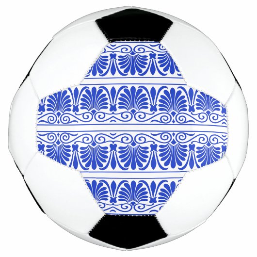 Grieks Mediterraan Arabesk patroon blauw Voetbal (Voorkant)