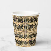 Grieks Mediterraan Arabesk patroon bruin Papieren Bekers (Rechts)