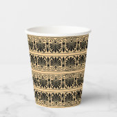 Grieks Mediterraan Arabesk patroon bruin Papieren Bekers (Voorkant)