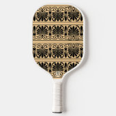 Grieks Mediterraan Arabesk patroon bruin Pickleball Paddle (Achterkant)