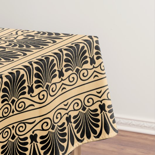 Grieks Mediterraan Arabesk patroon bruin Tafelkleed (Voorbeeld)