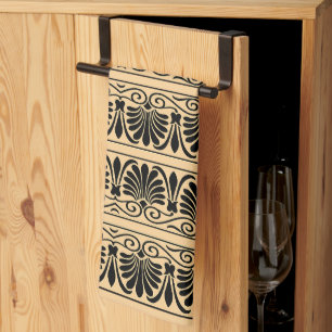 Grieks Mediterraan Arabesk patroon bruin Theedoek