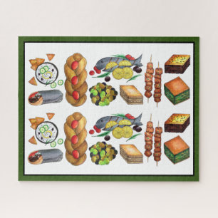 Grieks mediterraan voedselrestaurant Griekse diner Legpuzzel