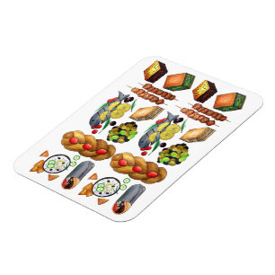 Grieks mediterraan voedselrestaurant Griekse diner Magneet