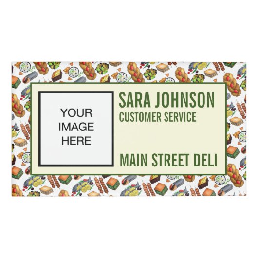 Grieks mediterraan voedselrestaurant Griekse diner Naambadge (Voorkant)