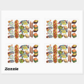 Grieks mediterraan voedselrestaurant Griekse diner Rechthoekige Sticker (Vel)