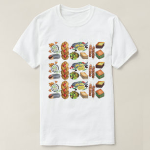 Grieks mediterraan voedselrestaurant Griekse diner T-shirt
