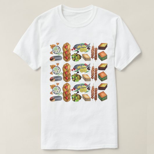 Grieks mediterraan voedselrestaurant Griekse diner T-shirt (Design voorkant)