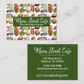 Grieks mediterraan voedselrestaurant Griekse diner Visitekaartje (Voorkant / Achterkant)