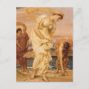 Grieks meisje haalt keibellen op door Lord Leighto Briefkaart