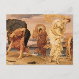 Grieks meisje haalt keibellen op door Lord Leighto Briefkaart