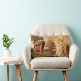 Grieks meisje haalt keibellen op door Lord Leighto Kussen